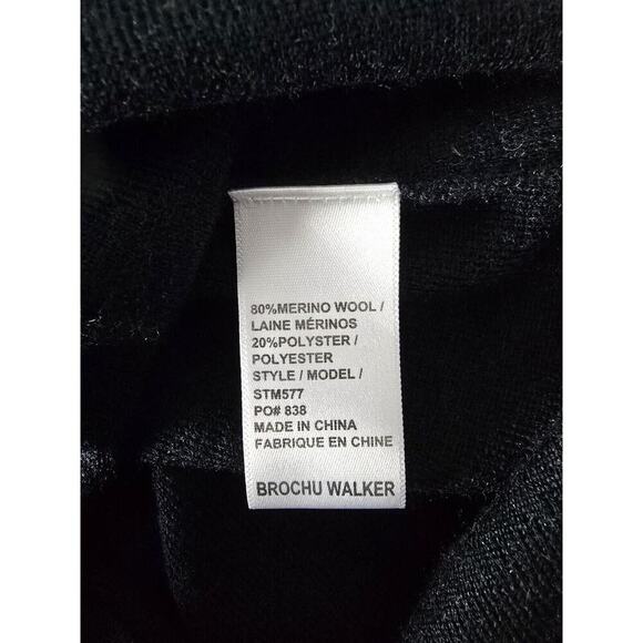 Brochu Walker Merino Wool Blend Soft Pull On Navy Midi Cozy Skirt Large Luxury - Picture 5 of 9